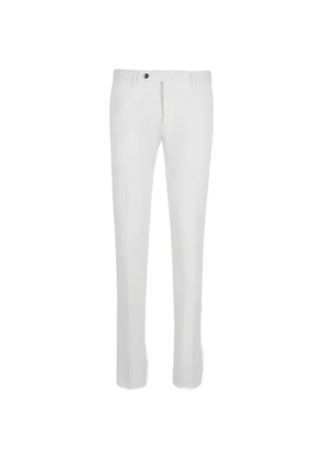 PT Torino logo-plaque tailored trousers - White