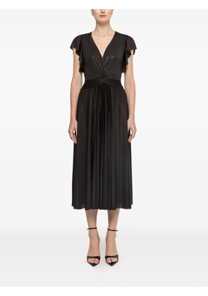 NISSA glossy-effect midi dress - Black