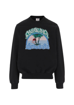 Casablanca embroidered cotton sweatshirt - Black