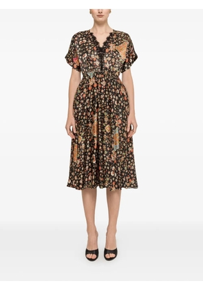 NISSA floral-print viscose dress - Black