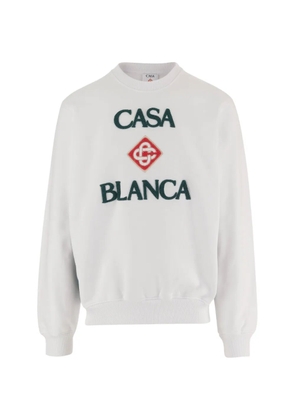 Casablanca logo-patch sweater - White
