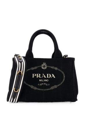 Prada Pre-Owned Canapa Convertible Shopping Canvas Small tote bag - Black