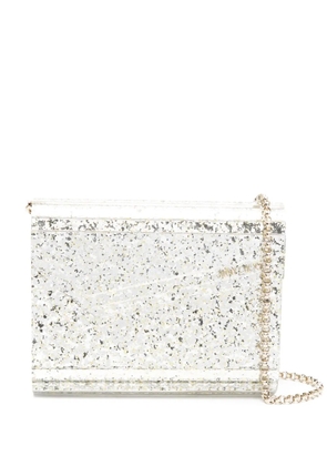 Jimmy Choo Candy glitter-detailing clutch - Silver