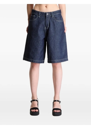 karl kani contrast-stitch knee-length shorts - Blue