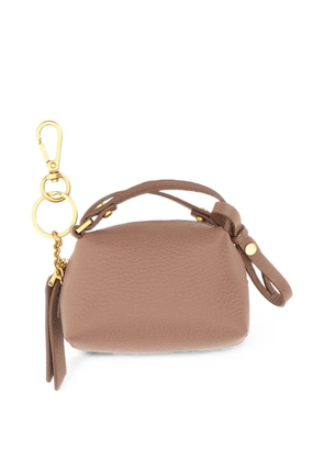 GIANNI CHIARINI Alifa hammered leather keyring - Brown