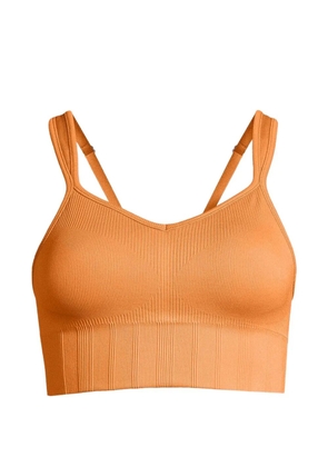 Casall ribbed-knit V-neck sports bra - Orange