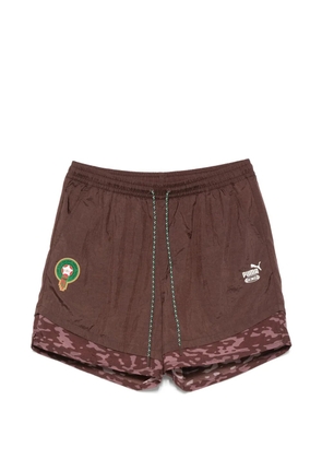 PUMA x Salehe Bembury x Morocco camo-print logo-patch shorts - Brown