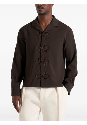Manière De Voir Valen applique-detail long-sleeve shirt brown