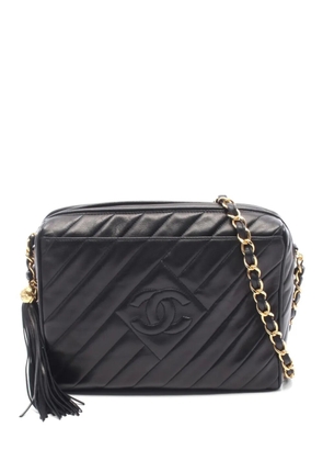 CHANEL Pre-Owned 1994-1996 Coco Mark tassel-embellished shoulder bag - Black