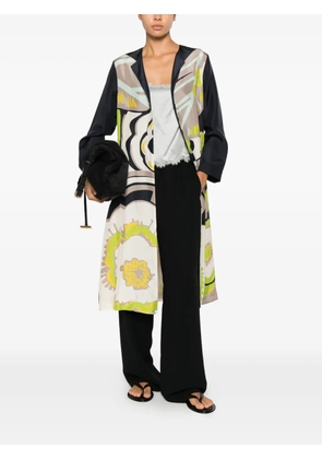 PSOPHIA floral-print silk coat - Black