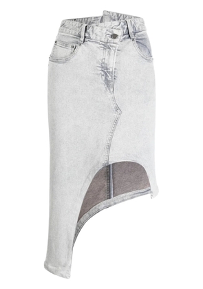 JNBY asymmetric-design denim skirt - Grey