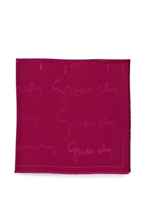 Givenchy logo-print frayed scarf - Pink