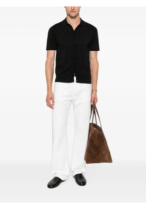 Jeordie's button-down short-sleeve cotton shirt - Black