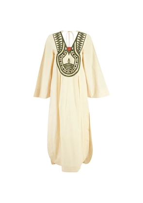 La DoubleJ Prometheus bead-embellished midi dress - Neutrals