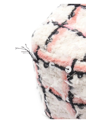 CHANEL Pre-Owned 2021s mini Matelassé sequin shoulder bag - White
