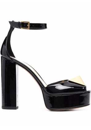 Valentino Garavani One Stud 120mm patent leather sandals - Black
