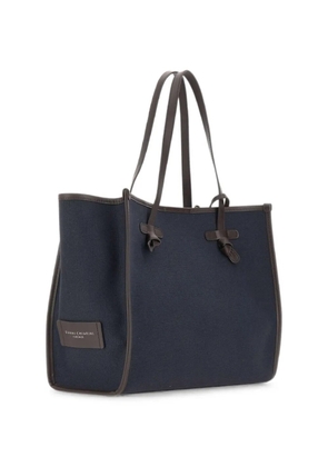 GIANNI CHIARINI Marcella leather-trim tote bag - Blue