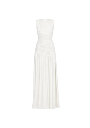 AXEL 113 Isabell ruched sleeveless maxi dress - White