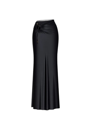 KOROBEYNIKOV cut-out metallic-shine maxi skirt - Black