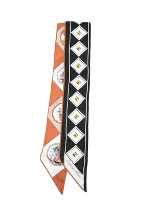 Hermès Pre-Owned 2000-2026 Colliers Et Chiens Forever Silk Twilly Scarf scarves - Black