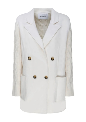 Max Mara Dalida cable-knit double-breasted coat - White