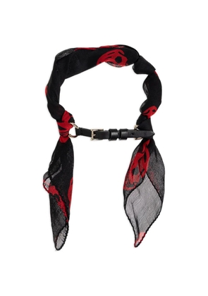 Alexander McQueen skull-motif silk-tie bracelet - Black