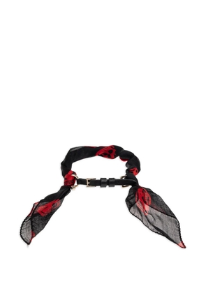 Alexander McQueen skull-motif silk-tie bracelet - Black