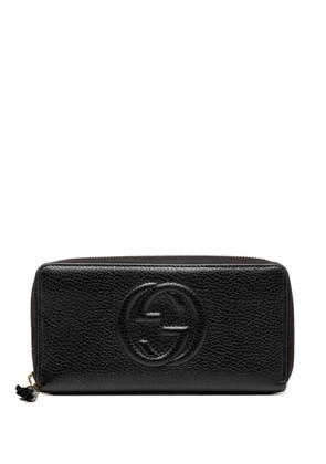 Gucci Pre-Owned 2000-2015 Grained Calfskin Soho Zip Around Wallet long wallets - Black