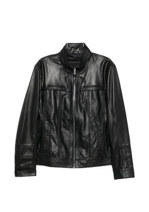 SERGIO MORETTI FIRENZE snakeskin-effect panelled jacket - Black