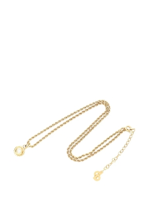Christian Dior Pre-Owned 1990-2010 Gold Plated Strass Round Pendant Necklace costume necklace
