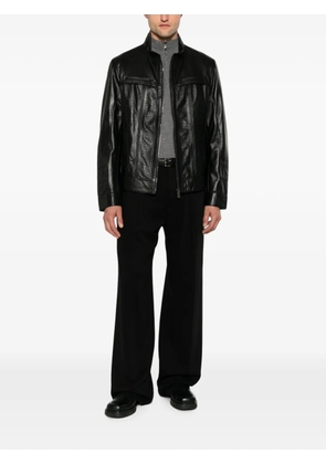 SERGIO MORETTI FIRENZE snakeskin-effect panelled jacket - Black