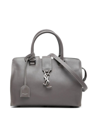 Saint Laurent Pre-Owned 2018 Baby Leather Monogram Downtown Cabas satchel - Grey