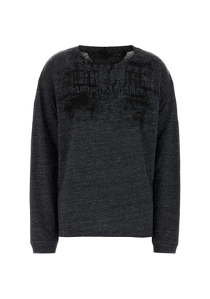 Maison Margiela logo-print long-sleeve T-shirt - Grey