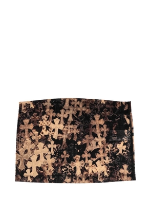 Chrome Hearts Cross Print sheer-mesh mini skirt - Neutrals