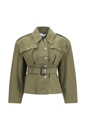 Alexander McQueen cropped belted jacket - Green