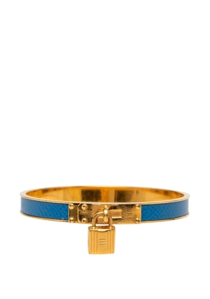 Hermès Pre-Owned 20th Century Gold Plated Courchevel Kelly Cadena Lock Bangle Bracelet costume bracelet - Blue