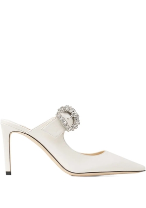 Jimmy Choo 85mm Cherisi crystal-buckle mules - White
