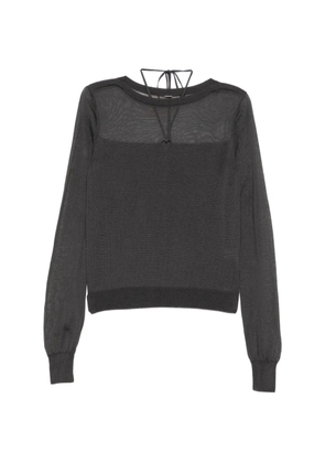 System contrast-panel knitted top - Grey