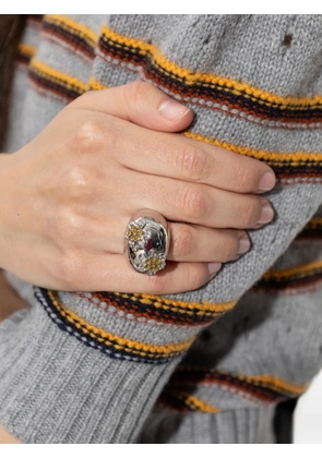 Marni crystal-embellished flower ring - Silver