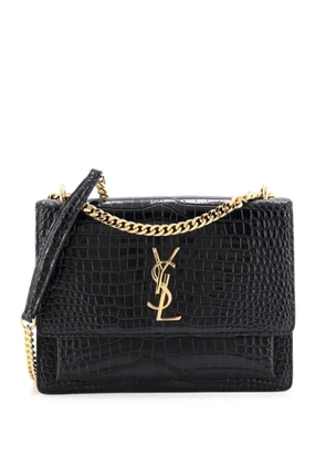 Saint Laurent Pre-Owned Sunset Crocodile Embossed Leather Medium crossbody bag - Black