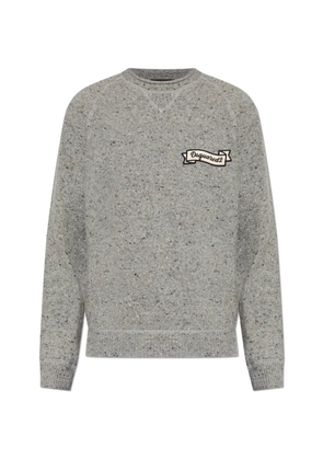 DSQUARED2 logo-patch flecked sweater - Grey