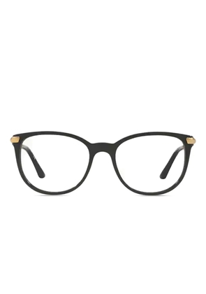 Burberry Eyewear check-print detail round-frame glasses - Black