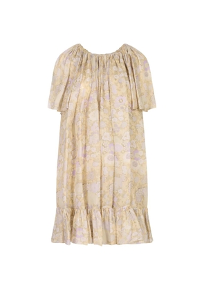 Chloé floral-print ruffled mini dress - Neutrals