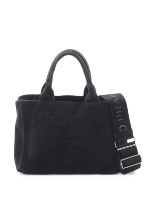 Prada Pre-Owned 2010s Canapa embossed logo tote bag - Black