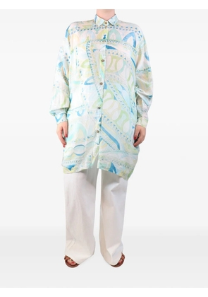 PUCCI Pre-Owned sheer printed shirt dress - White