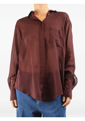 Forte Forte sheer chest-pocket shirt - Red