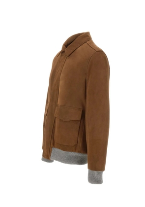 VOLFAGLI David Buccio suede bomber jacket - Brown