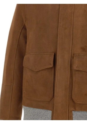 VOLFAGLI David Buccio suede bomber jacket - Brown