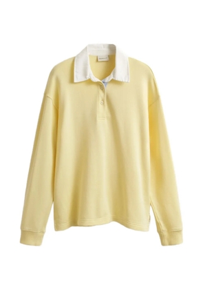 Gant contrast-collar long-sleeve polo shirt - Yellow