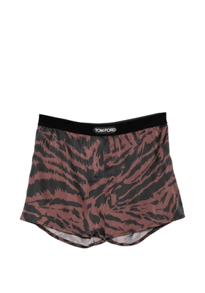 TOM FORD tiger-print boxer - Brown